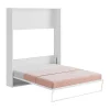 Cama Rebatível 160X200 Cm Abertura Vertical Manual Branco E Cinza - Malina Ii