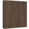 Cama Retratil 120 Vertical Kentaro Com Armário Coluna Nogueira