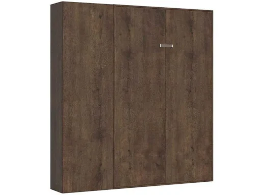 Cama Retratil 120 Vertical Kentaro Com Armário Coluna Nogueira