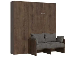 Cama Retratil 140 Vertical Kentaro Sofá Com Armário Coluna Nogueira - Alessia 20