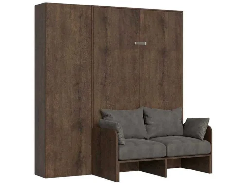 Cama Retratil 140 Vertical Kentaro Sofá Com Armário Coluna Nogueira - Alessia 20