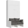 Cama Retratil 120 Vertical Kentaro Sofá Com Armário Suspenso Cinza Branca - Alessia 20