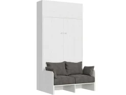 Cama Retratil 120 Vertical Kentaro Sofá Com Armário Suspenso Cinza Branca - Alessia 20