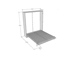 Cama Retratil 160 Vertical Kentaro Cinza Branca