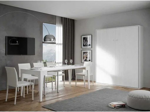 Cama Retratil 160 Vertical Kentaro Cinza Branca