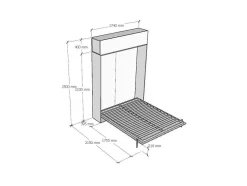 Cama Retratil 160 Vertical Kentaro Com Armário Suspenso Cinza Branca