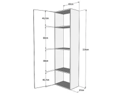 Cama Retratil 140 Vertical Kentaro Com Armário Coluna Nogueira