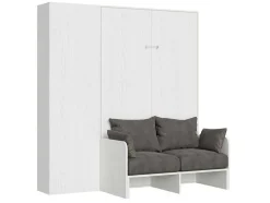 Cama Retratil 120 Vertical Kentaro Sofá Com Armário Coluna Cinza Branca - Alessia 20