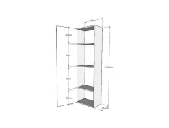 Cama Retratil 120 Vertical Kentaro Com Armário Coluna Nogueira