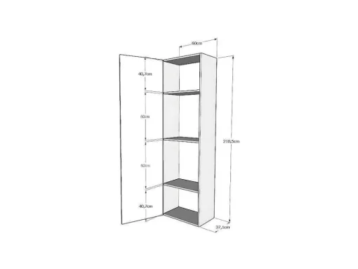 Cama Retratil 120 Vertical Kentaro Com Armário Coluna Nogueira