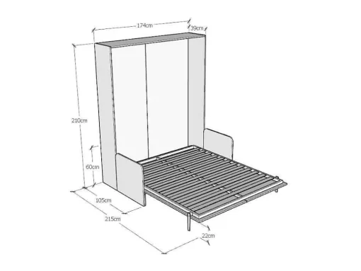 Cama Retratil 160 Vertical Kentaro Sofá Cinza Branca - Alessia 20