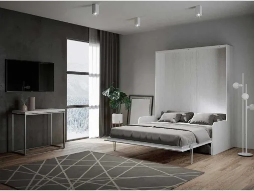 Cama Retratil 160 Vertical Kentaro Sofá Cinza Branca - Alessia 20