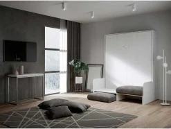 Cama Retratil 160 Vertical Kentaro Sofá Cinza Branca - Alessia 20