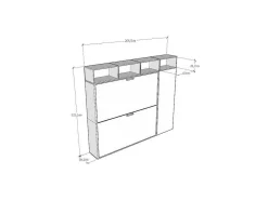 Cama Retratil Beliche Solteiro Horizontal Kando Com Colchões Composicao I Cinza Branca