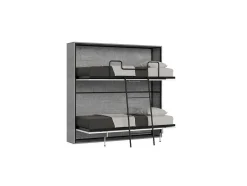 Cama Retratil Beliche Solteiro Horizontal Kando Com Colchões Cimento