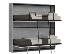 Cama Retratil Beliche Solteiro Horizontal Kando Com Colchões Cimento