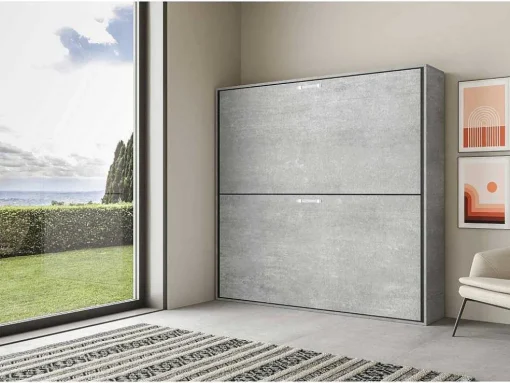 Cama Retratil Beliche Solteiro Horizontal Kando Com Colchões Cimento