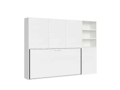 Cama Retratil Solteiro Horizontal Kando Com Colchão Composicao F Cinza Branca