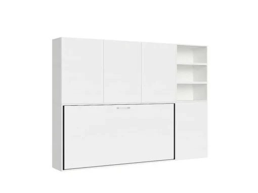 Cama Retratil Solteiro Horizontal Kando Com Colchão Composicao F Cinza Branca