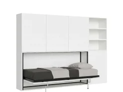 Cama Retratil Solteiro Horizontal Kando Com Colchão Composicao F Cinza Branca