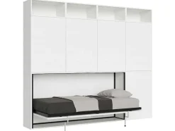 Cama Retratil Solteiro Horizontal Kando Com Colchão Composicao B Cinza Branca