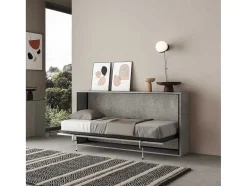 Cama Retratil Solteiro Horizontal Kando Cimento