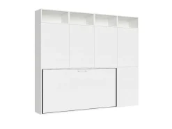 Cama Retratil Solteiro Horizontal Kando Com Colchão Composicao B Cinza Branca