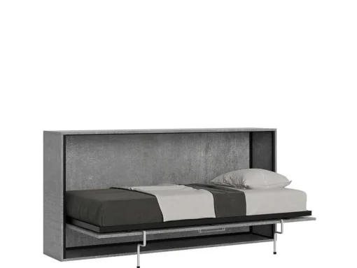 Cama Retratil Solteiro Horizontal Kando Cimento