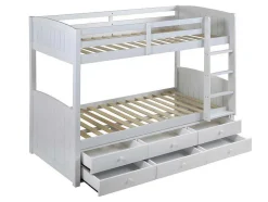 Camas De Beliche Separaveis Com Arrumação 90X190 Cm Lacado Branco - Anchise