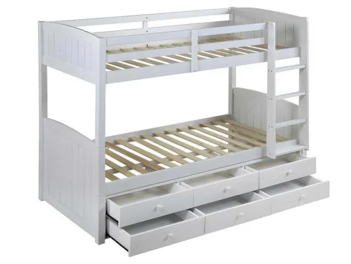 Camas De Beliche Separaveis Com Arrumação 90X190 Cm Lacado Branco - Anchise