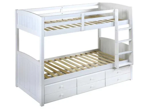 Camas De Beliche Separaveis Com Arrumação 90X190 Cm Lacado Branco - Anchise