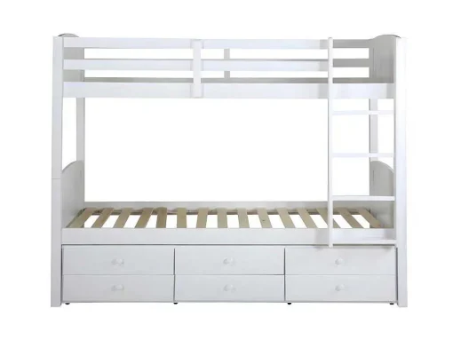 Camas De Beliche Separaveis Com Arrumação 90X190 Cm Lacado Branco - Anchise