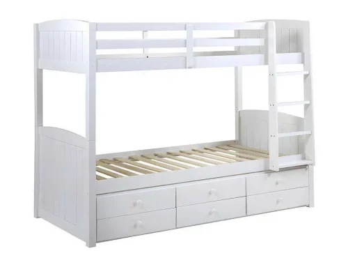 Camas De Beliche Separaveis Com Arrumação 90X190 Cm Lacado Branco - Anchise