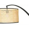 Candeeiro Arco Entrelacado Neirobi - Estilo Etnico - Ferro E Vime - 105X40X195 Cm - Preto E Natural