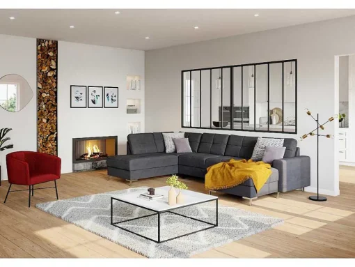 Candeeiro Com Multiplas Lampadas Estilo Industrial Klepton - Metal - 49,5 X 28,5 X 146,5 Cm - Preto E Dourado