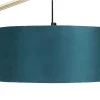 Candeeiro De Pe Em Arco Estilo Art Deco Latao E Marmore Em Veludo De A. 164 Cm Cor Azul-Esverdeado - Nour