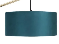 Candeeiro De Pe Em Arco Estilo Art Deco Latao E Marmore Em Veludo De A. 164 Cm Cor Azul-Esverdeado - Nour