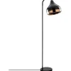 Candeeiro De Pe Em Metal Com Abajur Orientavel De A. 120 Cm Cor Preto E Acobreado - Yildo