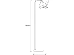 Candeeiro De Pe Em Metal Com Abajur Orientavel De A. 120 Cm Cor Preto E Acobreado - Yildo