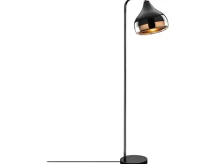 Candeeiro De Pe Em Metal Com Abajur Orientavel De A. 120 Cm Cor Preto E Acobreado - Yildo