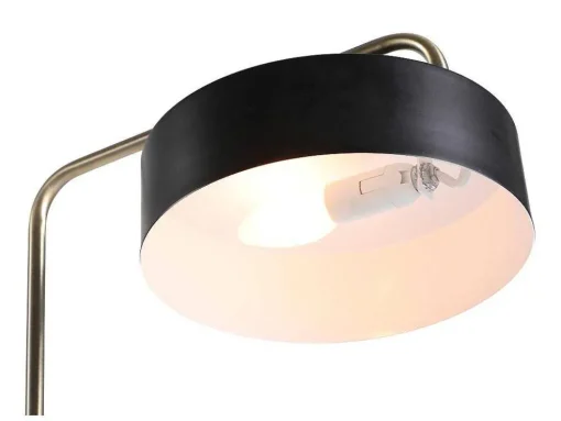 Candeeiro De Pe Estilo Vintage Em Metal, 154 Cm De Altura, Preto E Dourado - Otilie