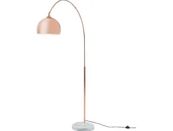 Candeeiro De Pe Grande Em Arco Estilo Art Deco 140 X 35 X 180 Cm Em Metal E Marmore Cor Cobre - Ombrage