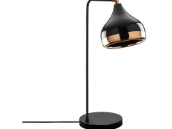 Candeeiro De Secretária Orientavel Em Metal De D. 17 X A. 52 Cm Cor Preto E Acobreado - Yildo