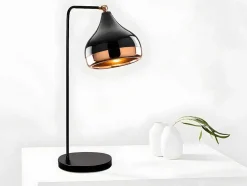 Candeeiro De Secretária Orientavel Em Metal De D. 17 X A. 52 Cm Cor Preto E Acobreado - Yildo