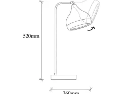 Candeeiro De Secretária Orientavel Em Metal De D. 17 X A. 52 Cm Cor Preto E Acobreado - Yildo