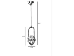Candeeiro De Teto Em Metal Com Globo De D. 18 X A. 70 Cm Cor Branco E Cobre - Kohann