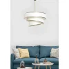 Candeeiro De Teto Em Tecido E Metal De D. 40 X A. 72 Cm Cor Creme E Dourado - Tairon