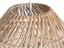 Candeeiro De Teto Etnico Em Metal E Rotim Cor Natural De D.40 X A. 120 Cm - Parnaiba