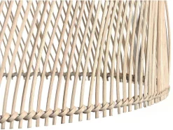 Candeeiro De Teto Etnico Em Metal E Rotim Cor Natural De D.40 X A. 120 Cm - Parnaiba