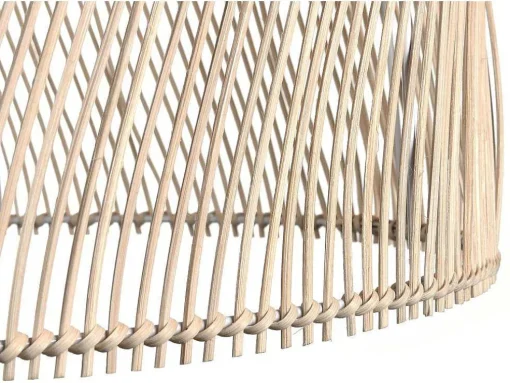 Candeeiro De Teto Etnico Em Metal E Rotim Cor Natural De D.40 X A. 120 Cm - Parnaiba